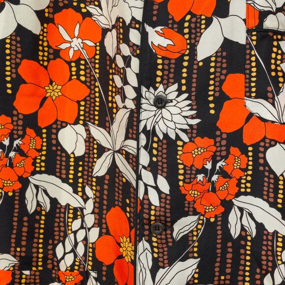 Prada Cruise 2019 Orange Silk Hawaiian Print Bowling Shirt - Picture 4 of 15